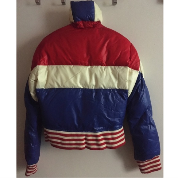 Down Winter Snow or Ski Diesel Puffer Parka Red Blue White Jacket Cool 😎 Style - Picture 4 of 9